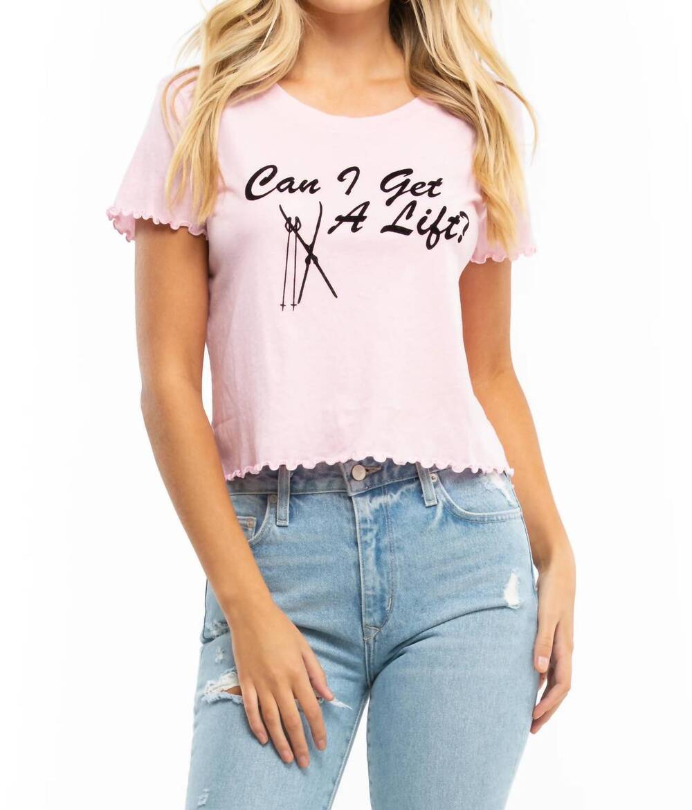 NEW WILDFOX 'can i get a lift' sydney cropped tee in carnation